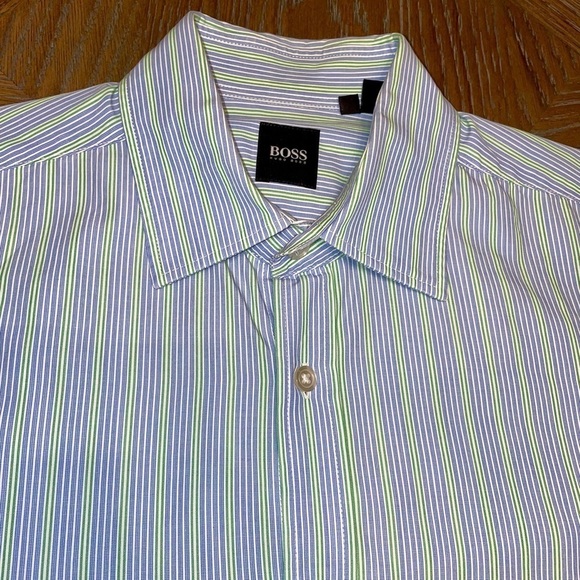 Boss Other - BOSS Hugo Boss Lex Striped Button Down Long Sleeve Formal Shirt Regular Fit